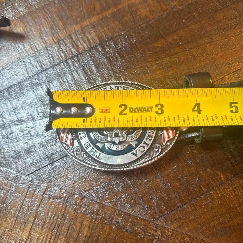 USA Eagle Belt Buckle Black‎ Leather Belt Americana 43